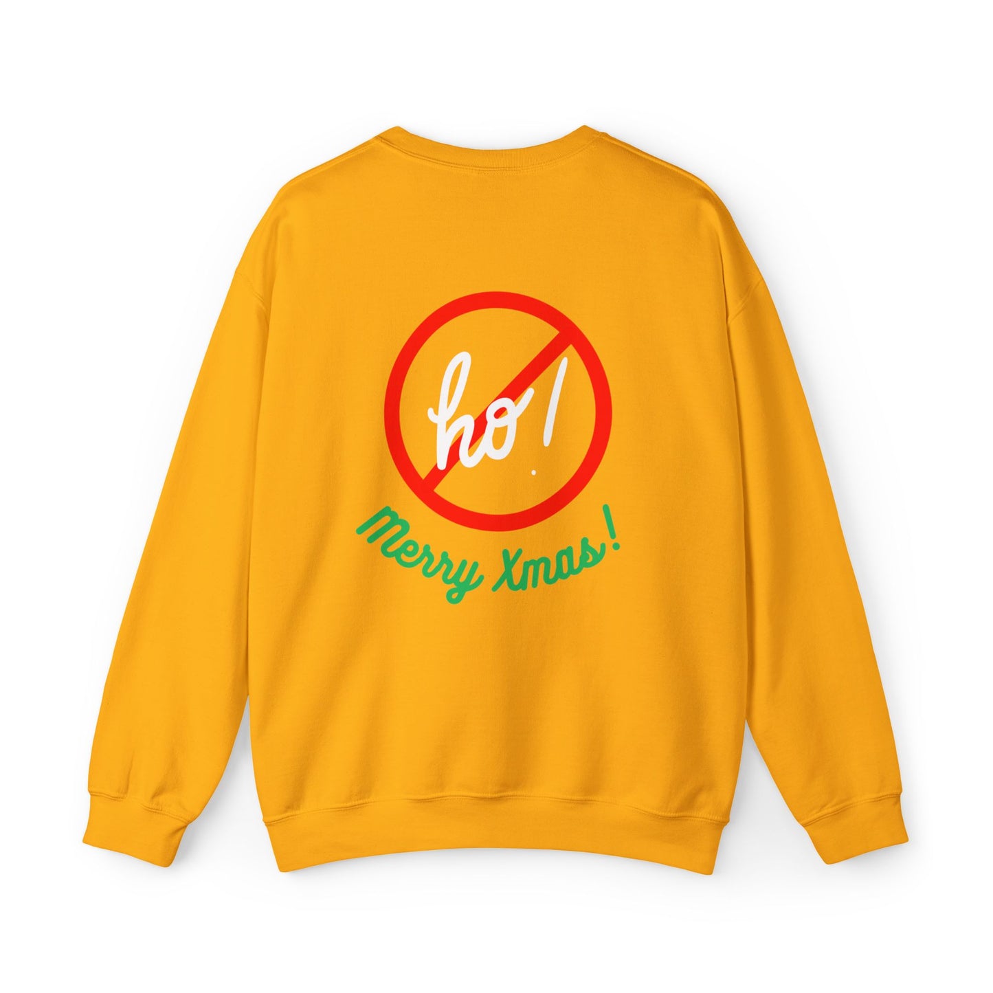 "Smiling (Brown) Santa - Ho Ho Ho!" Unisex Heavy Blend Sweatshirt, White Text