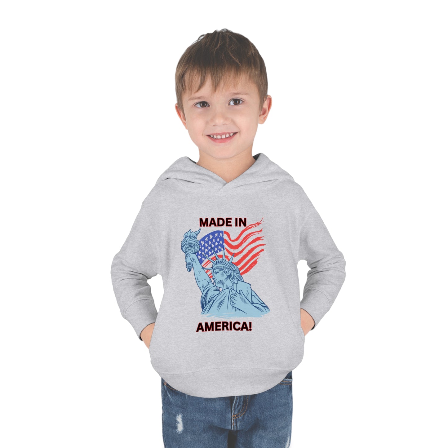 "Made In America" Toddler Pullover Fleece Hoodie
