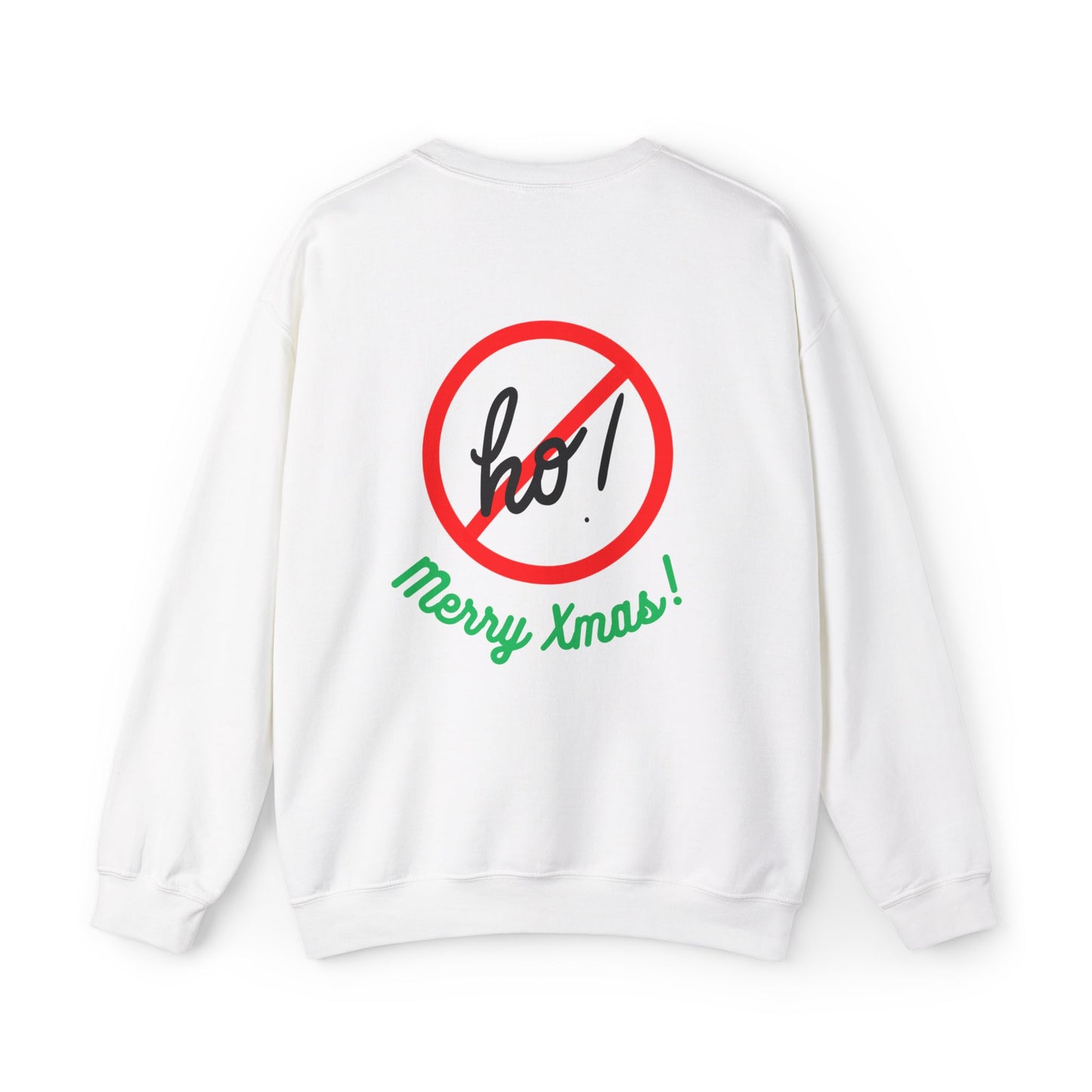 "Smiling Santa (Tan) Ho Ho Ho!" Unisex, Heavy Blend Sweatshirt, Black Text