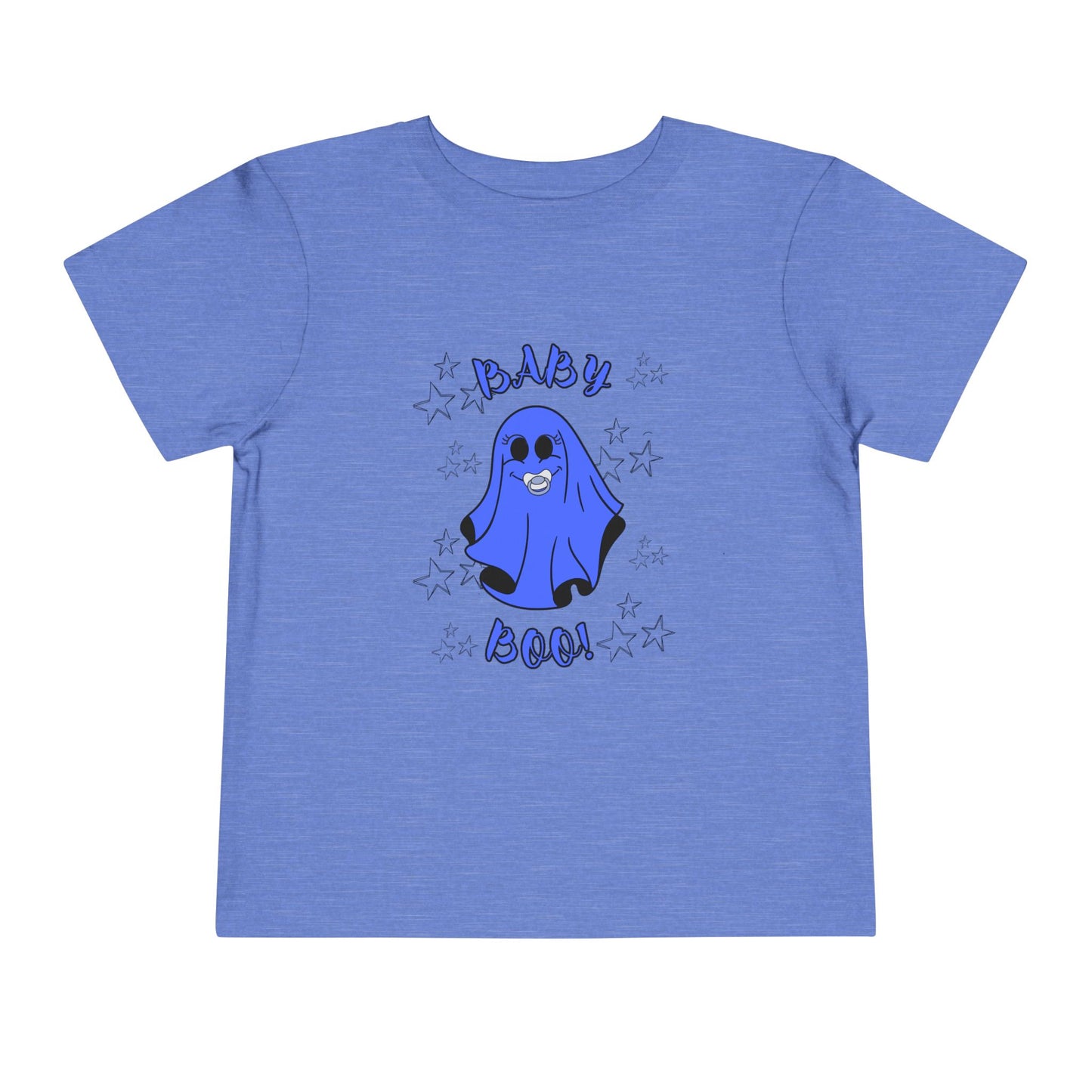 "Baby Boo-Blue", Toddler Starry Ghost Halloween Tee Shirt