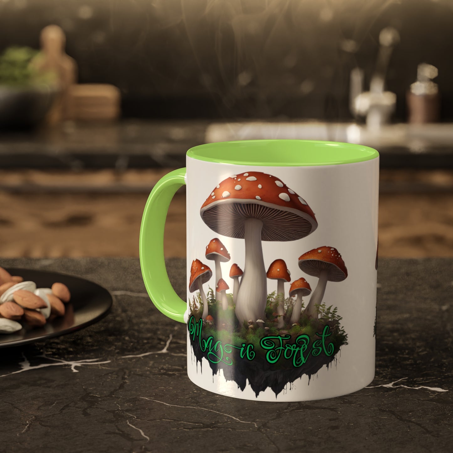 "Floating Magic Forest" White with Colorful Accents, 11 oz Mug
