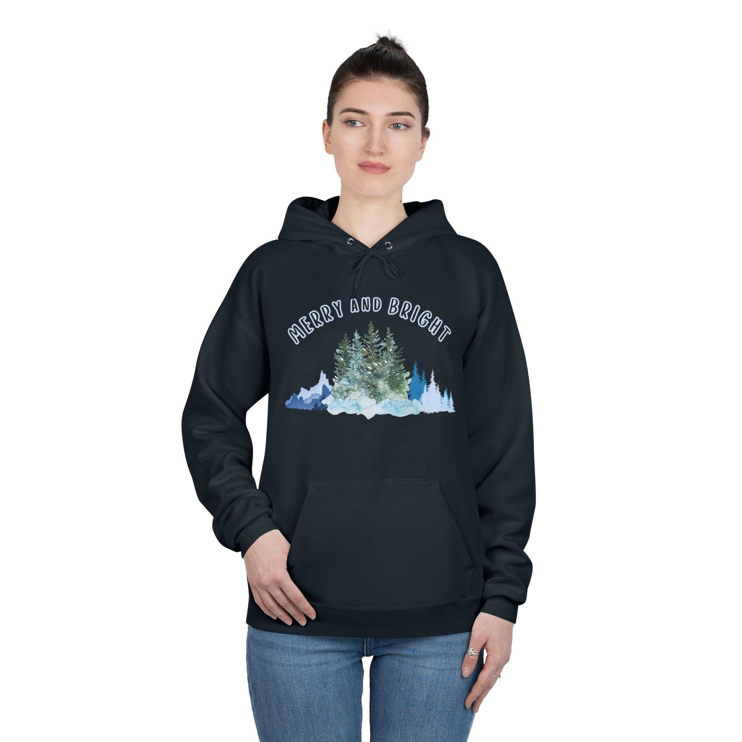 "Merry And Bright" Unisex EcoSmart® Pullover Hoodie Sweatshirt
