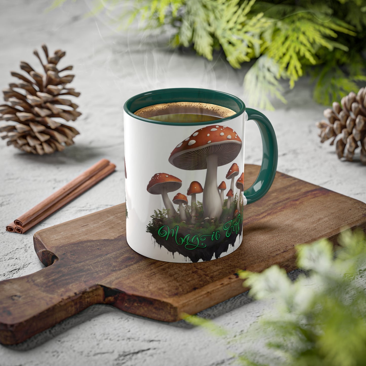 "Floating Magic Forest" White with Colorful Accents, 11 oz Mug