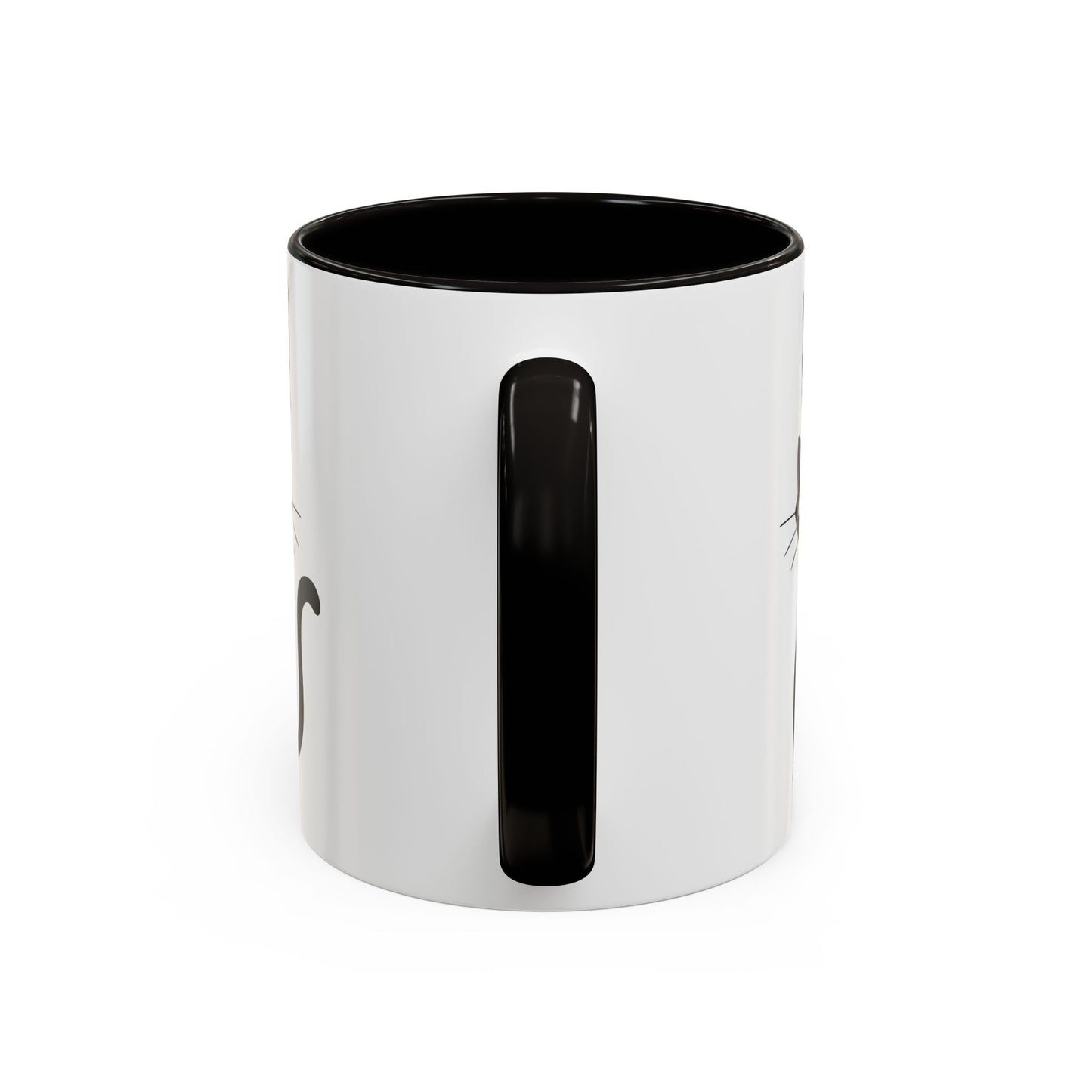 ''Boo" Black Kitty, White Ceramic Mugs With Colorful Accents (11oz and 15oz)