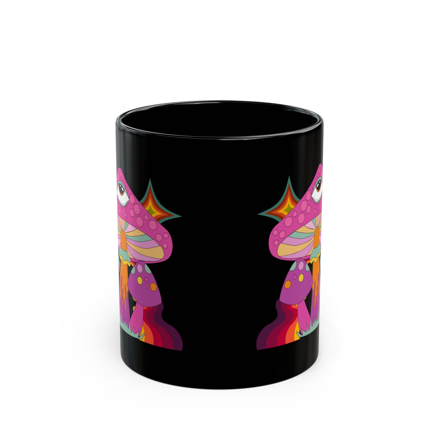 "Groovy Mushrooms" Black Mug (11 oz, 15 oz)