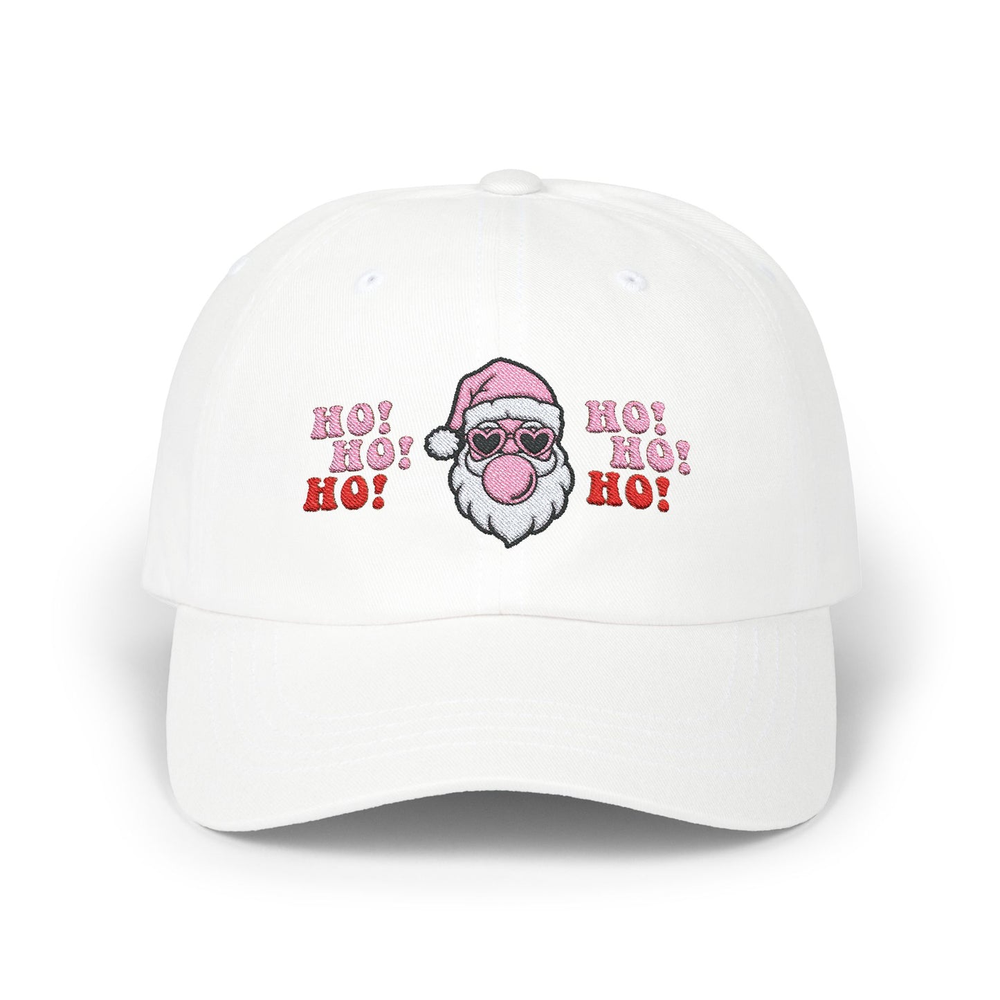 "Bubblegum Santa-Ho, Ho, Ho" Embroidered Dad Cap, #1