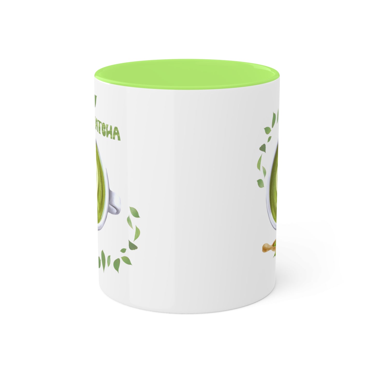 "Matcha Lover" Colorful Accent Mugs, 11 oz