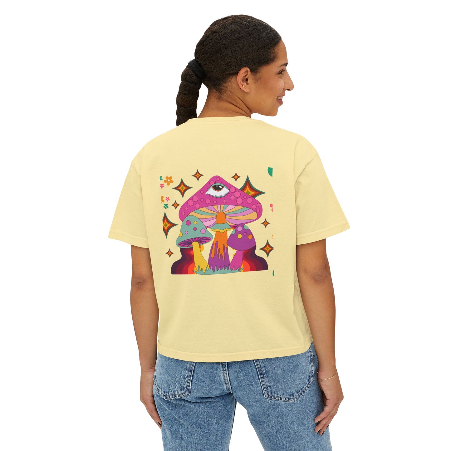 "Groovy Mushroom" Women's Boxy Tee