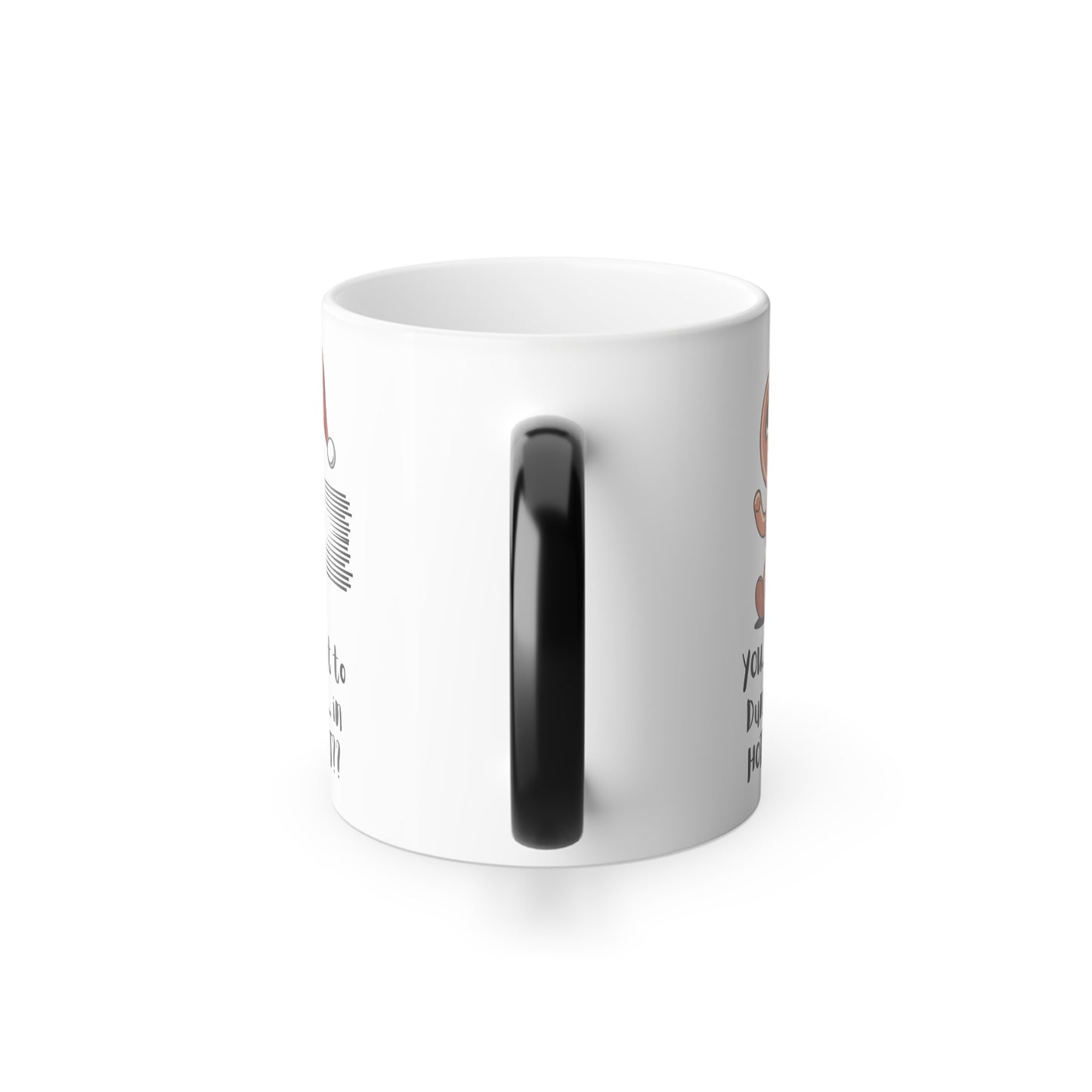 "Running Gingerbread Man" Color Morphing 11 oz, Ceramic Coffee Mug. Enjoy This Fun Holiday Design!