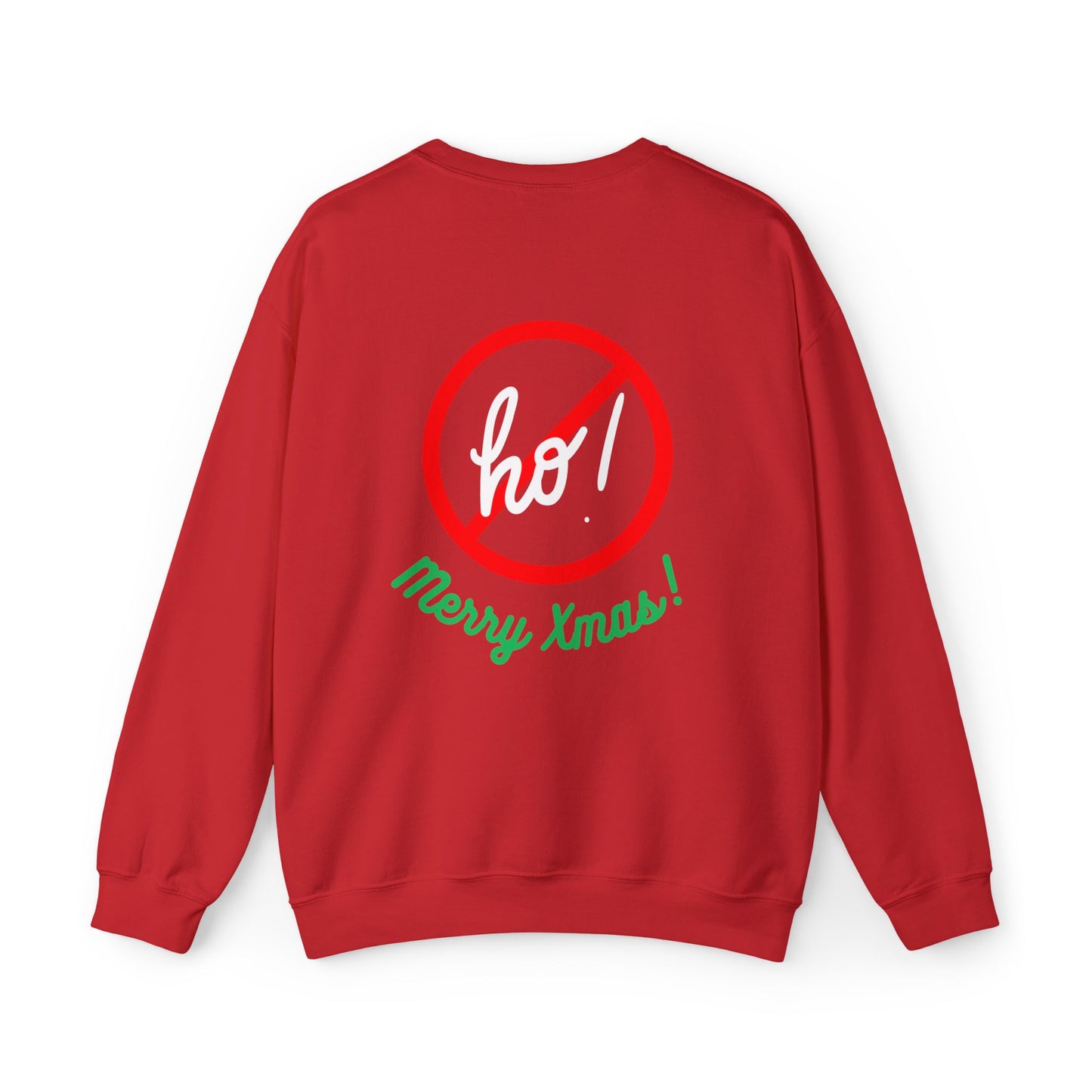 "Smiling (Brown) Santa - Ho Ho Ho!" Unisex Heavy Blend Sweatshirt, White Text