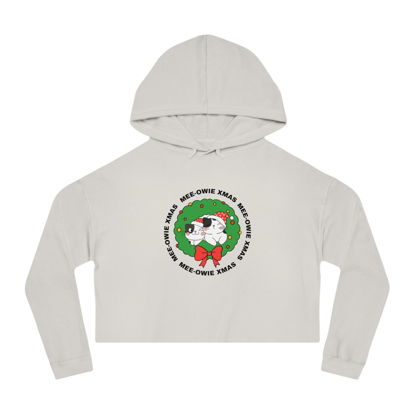 "MEE-OWIE XMAS" Women’s Cropped Hooded Sweatshirt