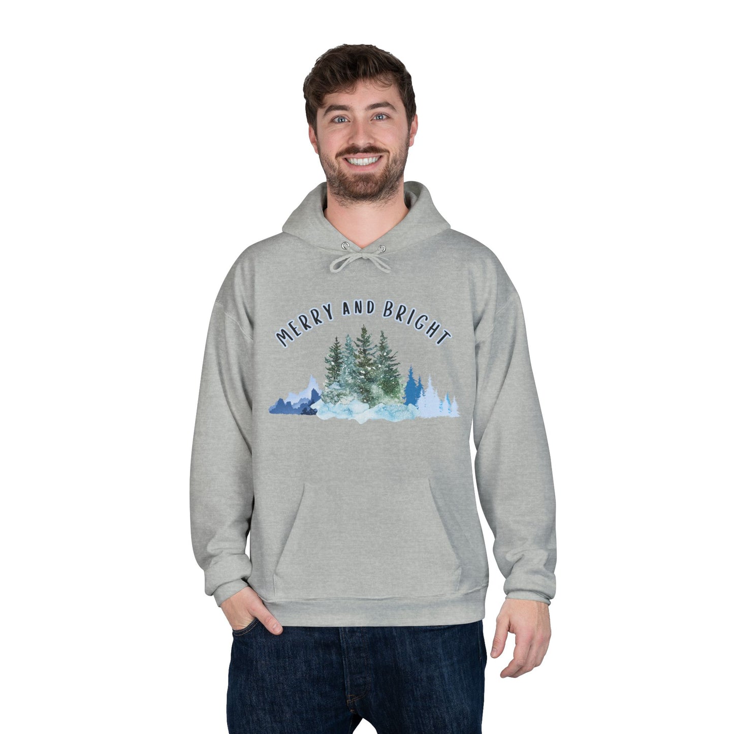 "Merry And Bright" Unisex EcoSmart® Pullover Hoodie Sweatshirt