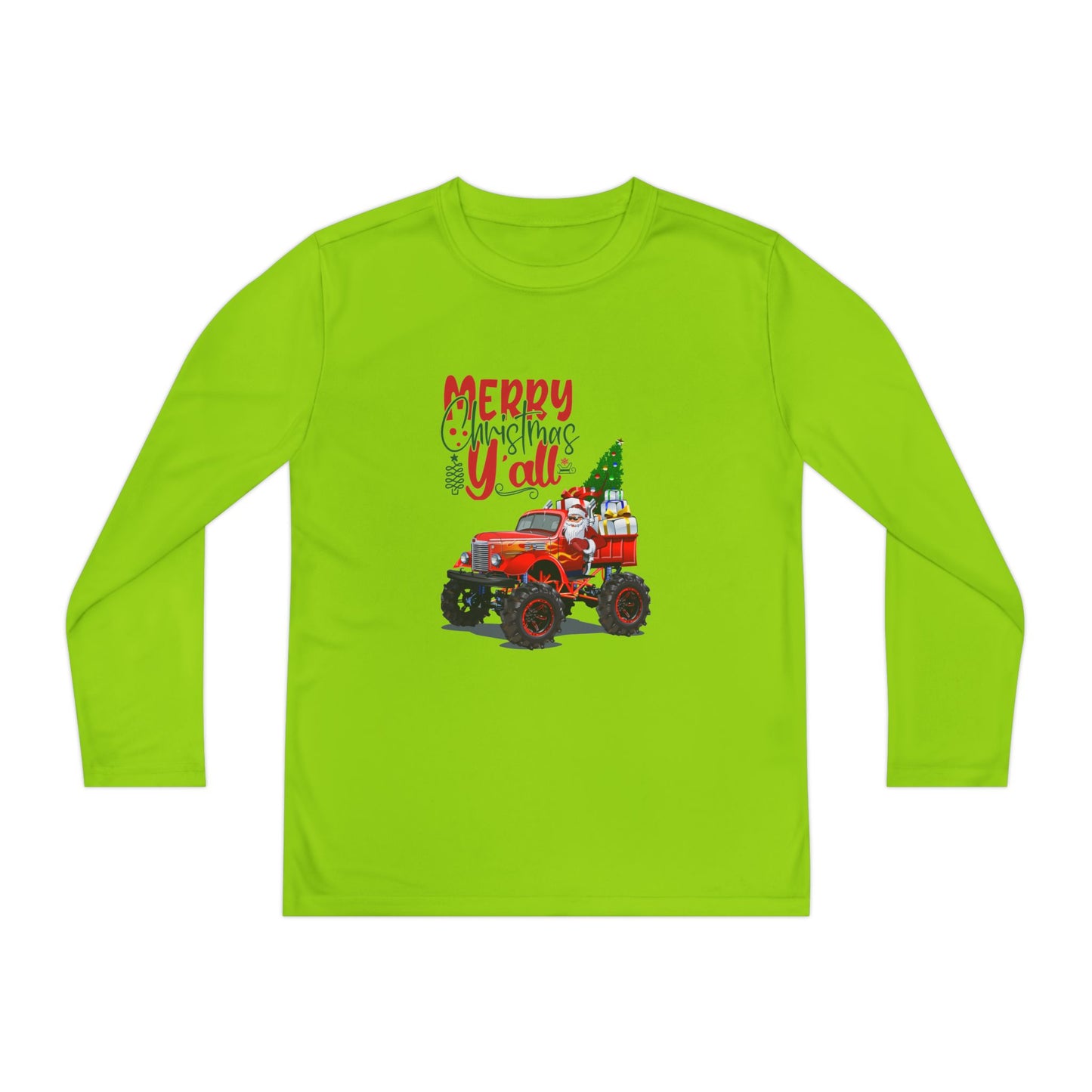 "Merry Christnas Y'all" Youth Long Sleeve Competitor Tee