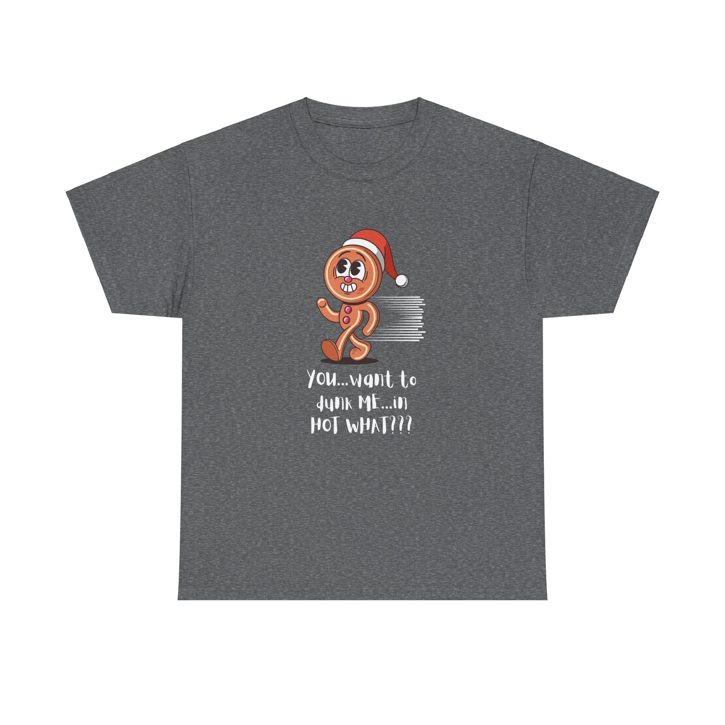 "Running Gingerbread Man" Unisex Heavy Cotton Tee