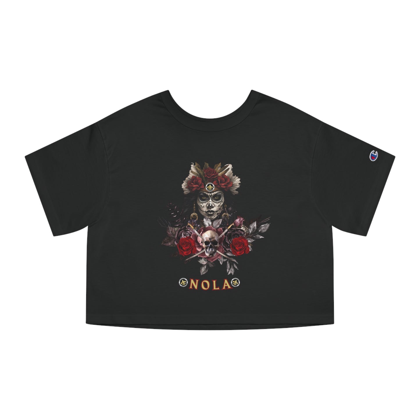 "Camille- NOLA Pirate" Women's Cropped T-Shirt