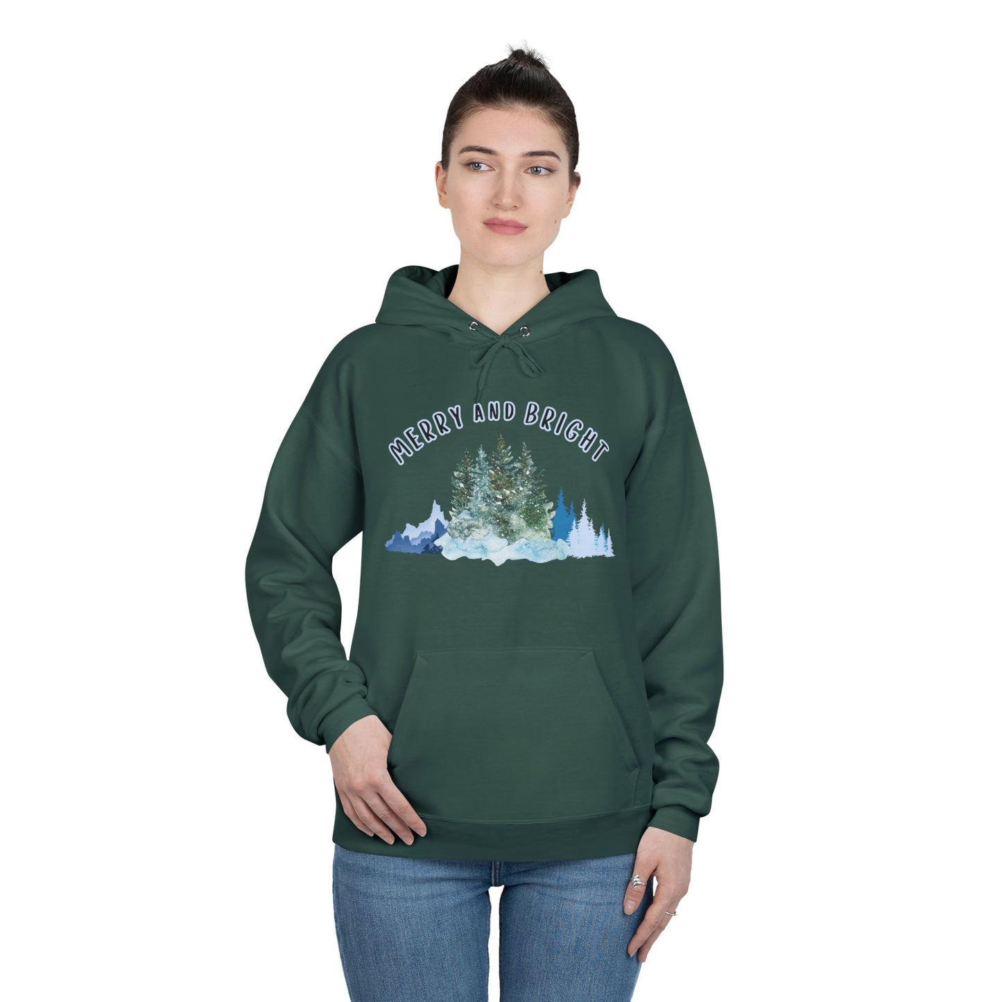 "Merry And Bright" Unisex EcoSmart® Pullover Hoodie Sweatshirt