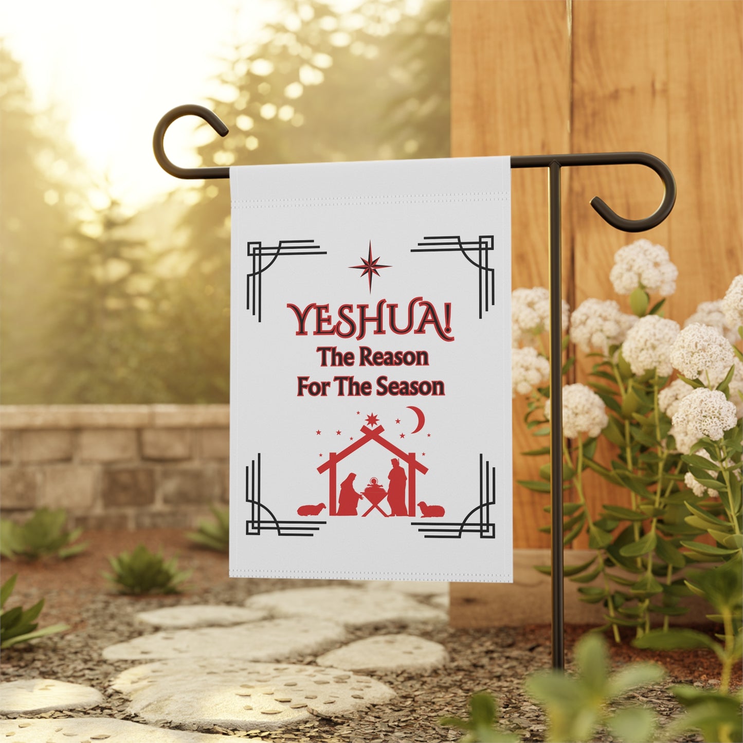 "Yeshua! The Reason for the Season”, Christmas Nativity 12in x 18in Garden Banner