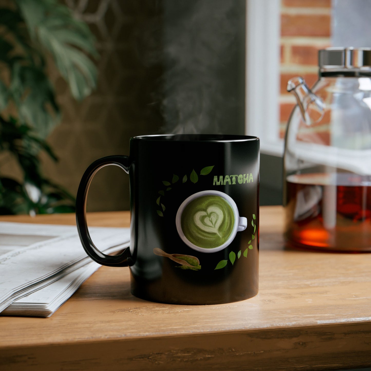 "Matcha Lover" 11 oz Black Mug