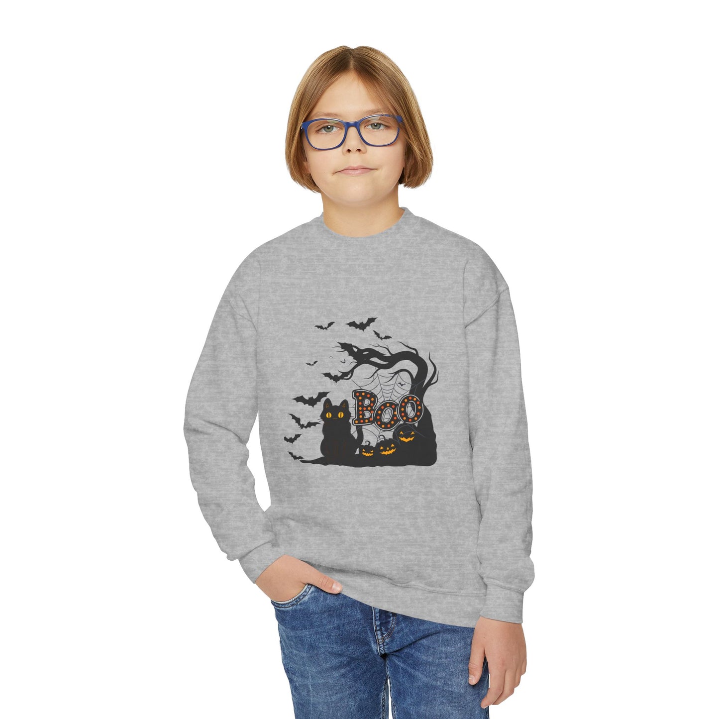 "Boo" Sweatshirt, Kids Halloween Sweatshirt