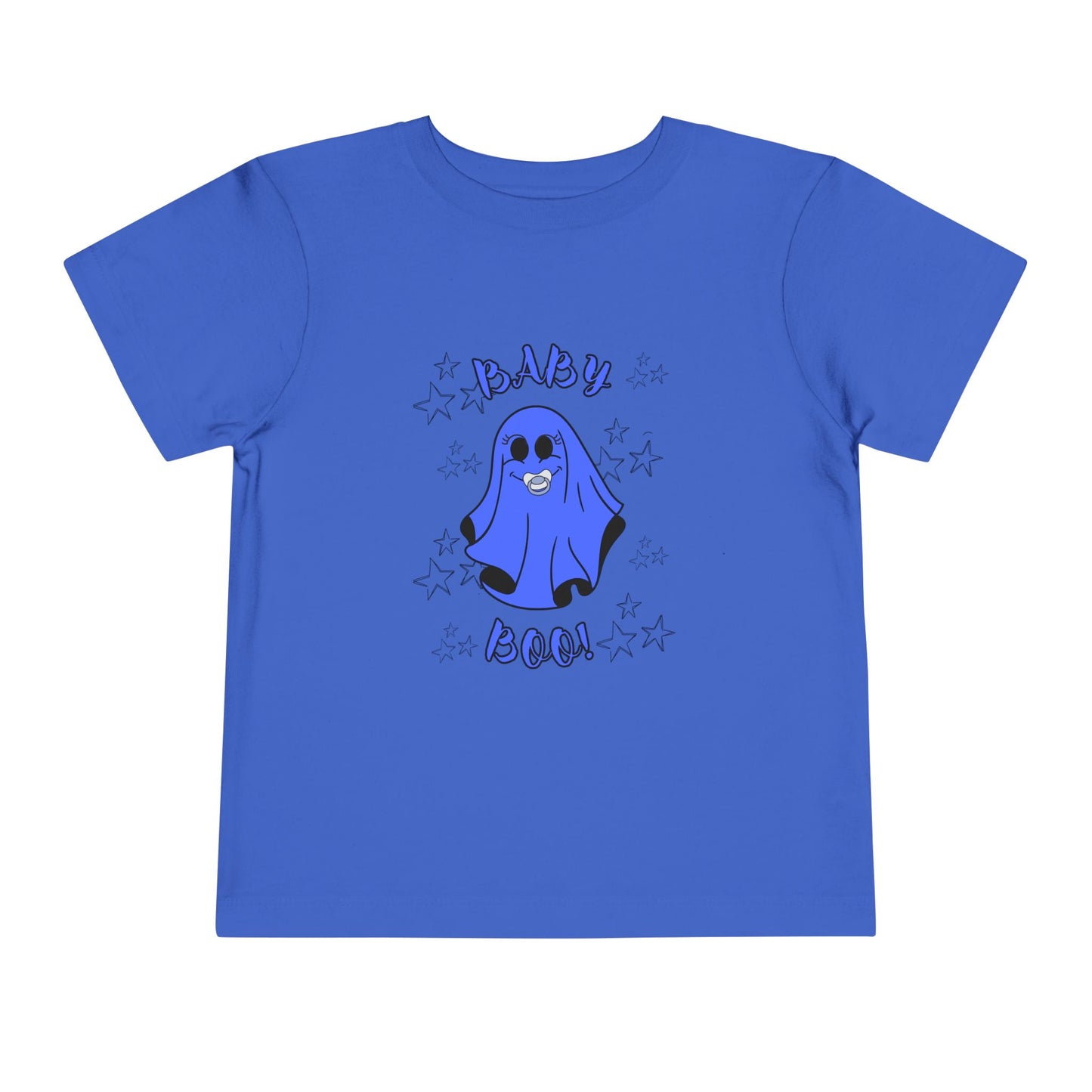 "Baby Boo-Blue", Toddler Starry Ghost Halloween Tee Shirt