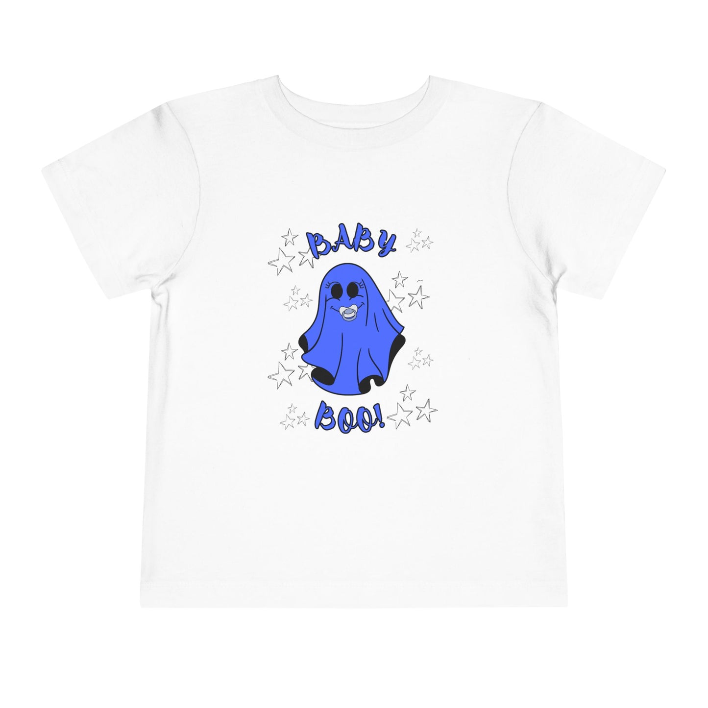 "Baby Boo-Blue", Toddler Starry Ghost Halloween Tee Shirt