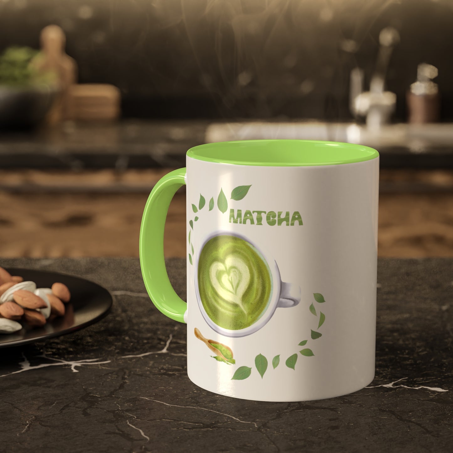 "Matcha Lover" Colorful Accent Mugs, 11 oz