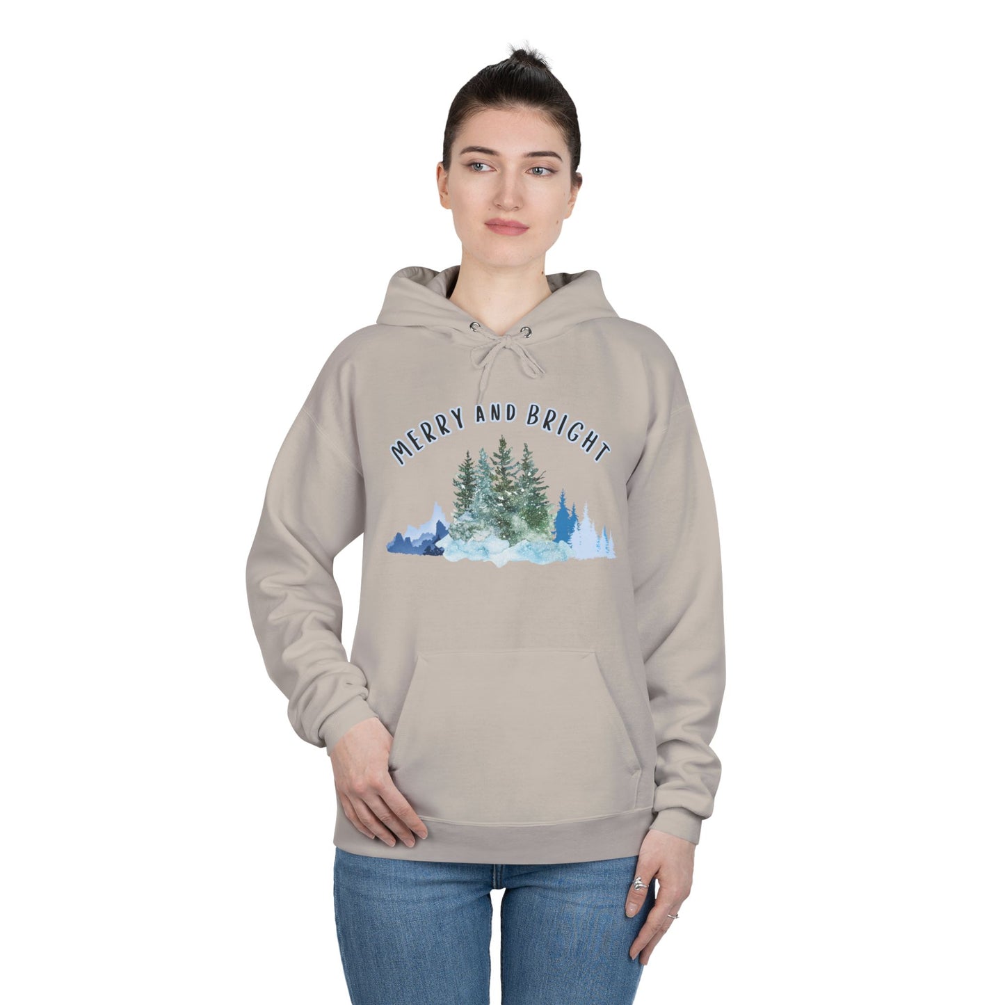 "Merry And Bright" Unisex EcoSmart® Pullover Hoodie Sweatshirt
