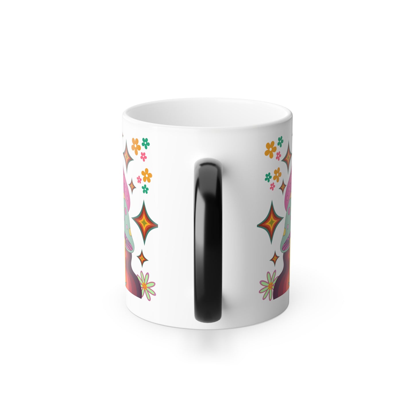 " Extra Groovy Mushrooms" Color Morphing 11 oz Ceramic Mug. This Mug is Magic!