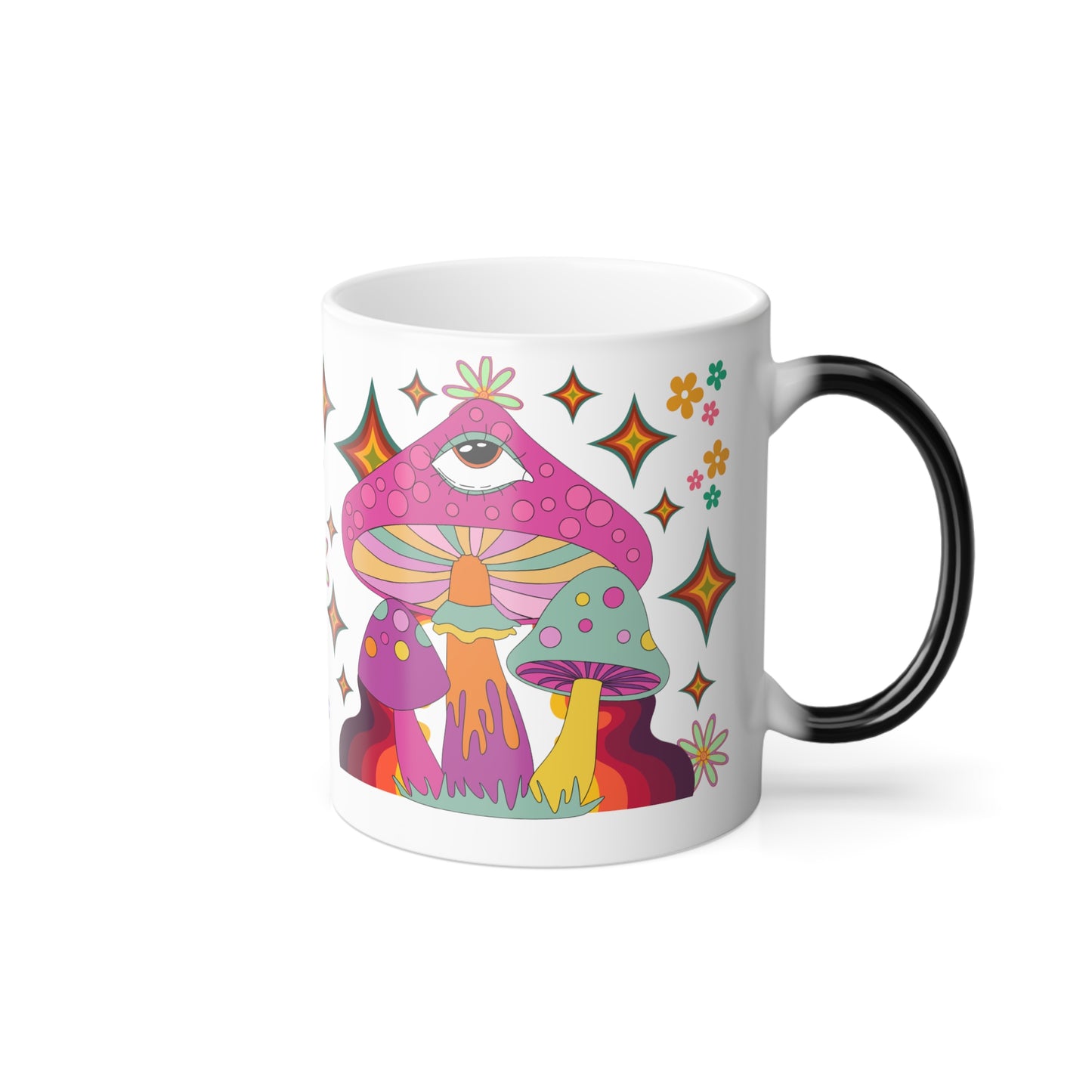 " Extra Groovy Mushrooms" Color Morphing 11 oz Ceramic Mug. This Mug is Magic!