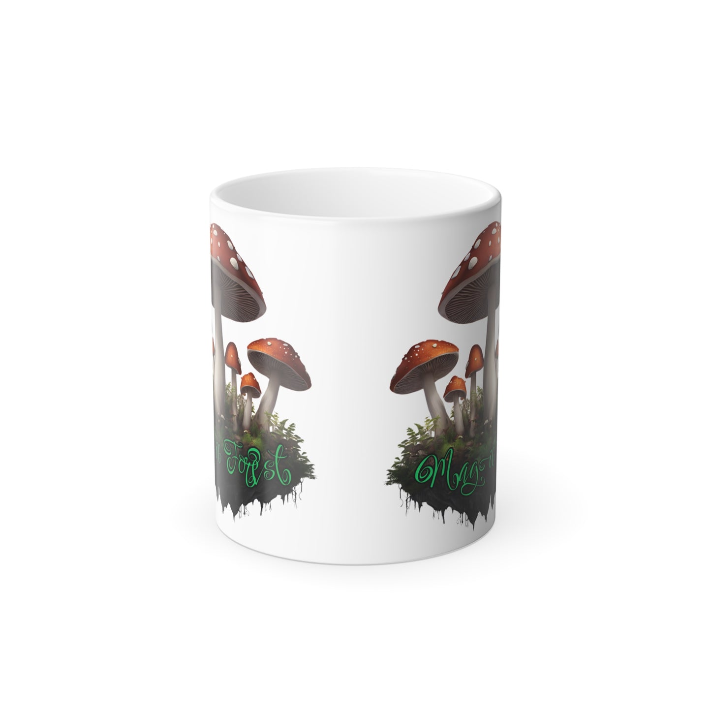 "Magic Forest", Color Morphing 11 oz, Ceramic Mug. The Perfect Gift for Mushroom Lovers!