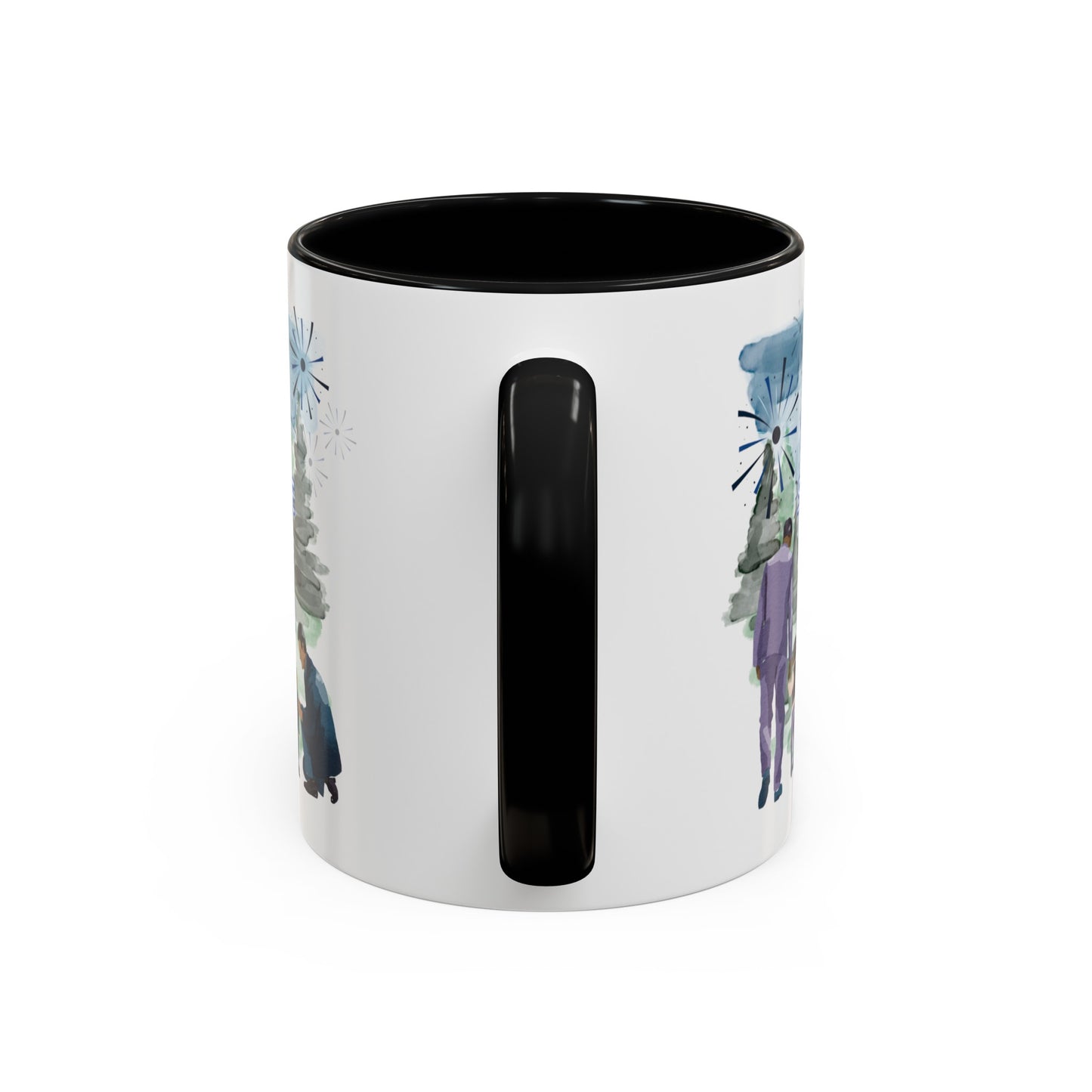 "Best Single Dad Ever" Retro Style Nature Setting, Accent Coffee Mug (11 oz, 15 oz)