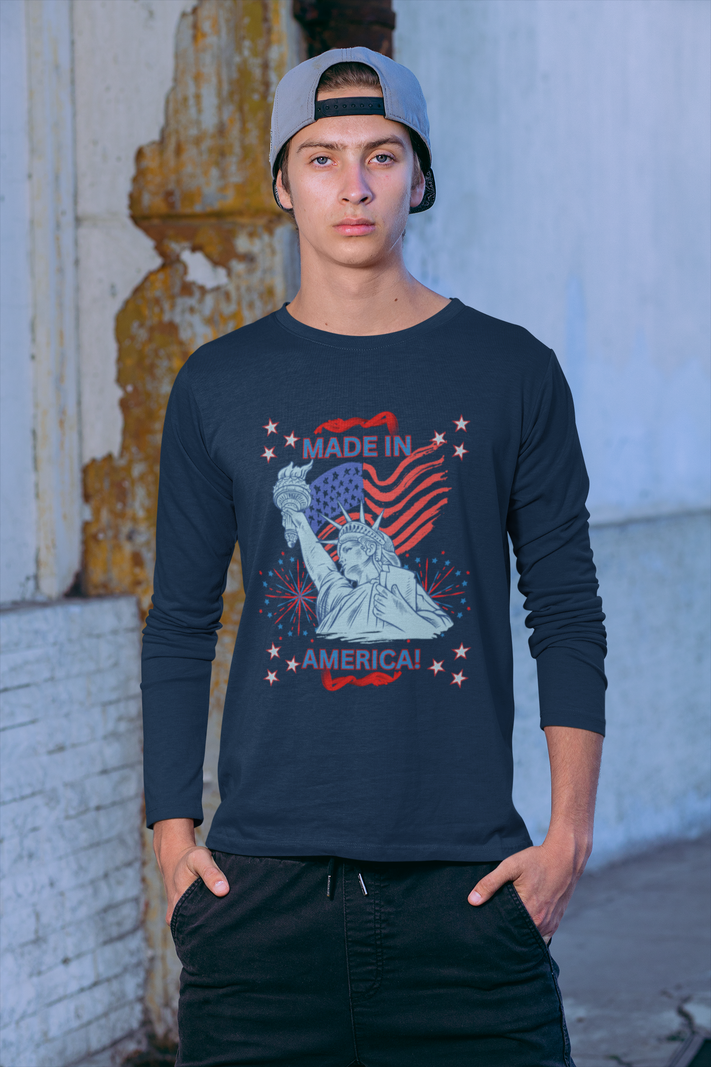 "Made in America Statue of Liberty" Long Sleeve Unisex Tee — Celebrate Our Nation!