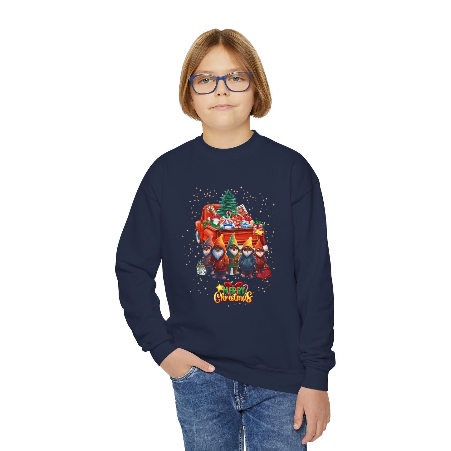 "Merry Christmas By The Truckload", Youth Crewneck Sweatshirt