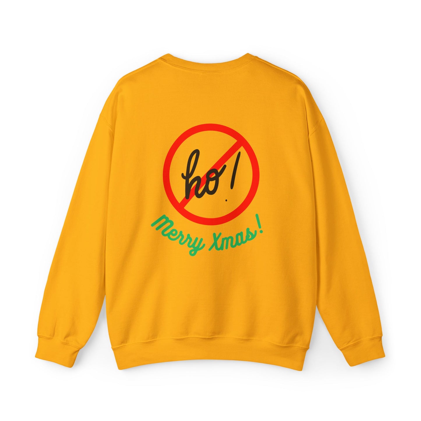 "Smiling Santa (Tan) Ho Ho Ho!" Unisex, Heavy Blend Sweatshirt, Black Text