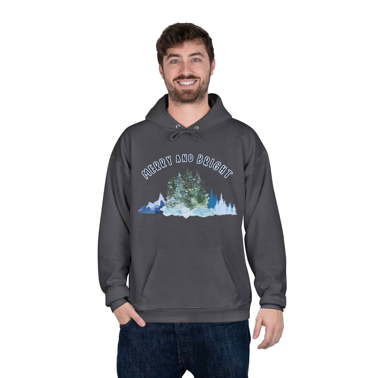 "Merry And Bright" Unisex EcoSmart® Pullover Hoodie Sweatshirt