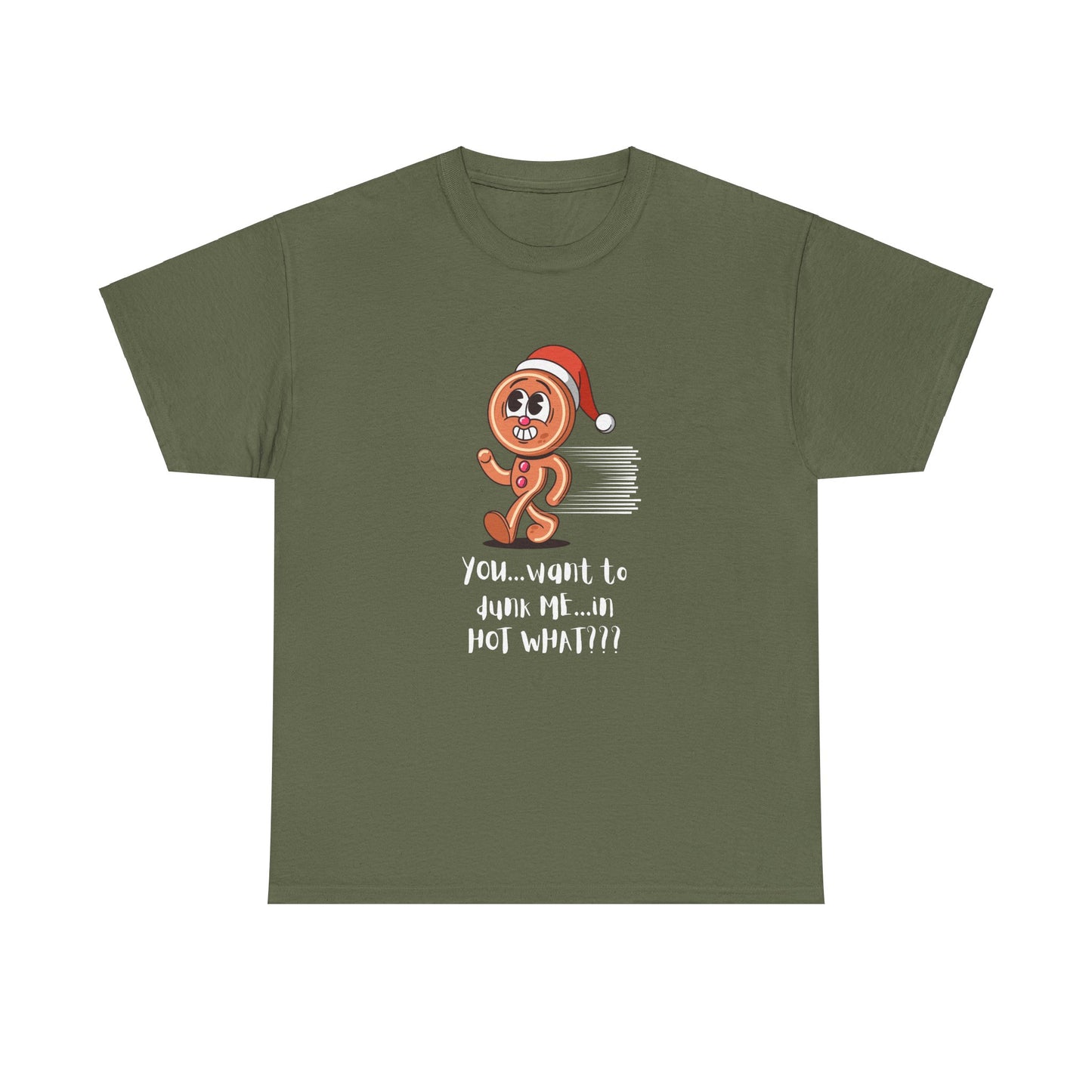 "Running Gingerbread Man" Unisex Heavy Cotton Tee