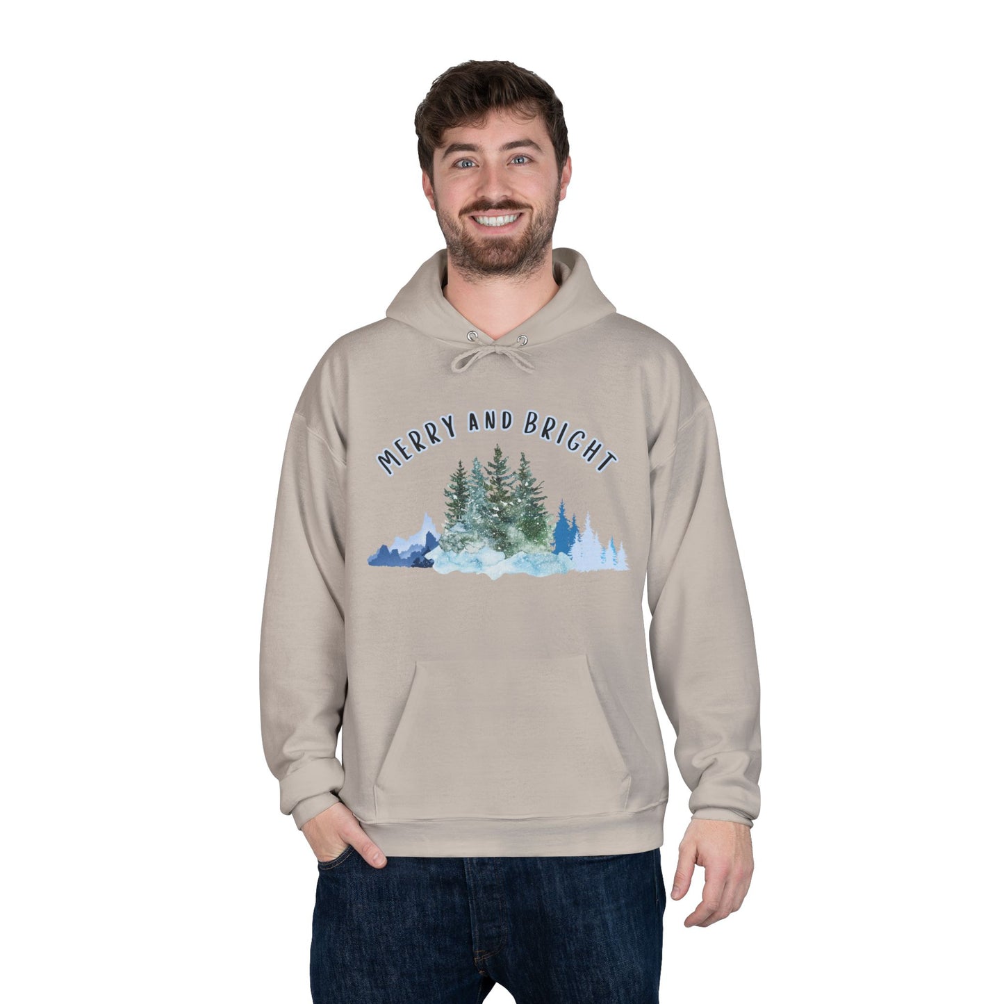 "Merry And Bright" Unisex EcoSmart® Pullover Hoodie Sweatshirt