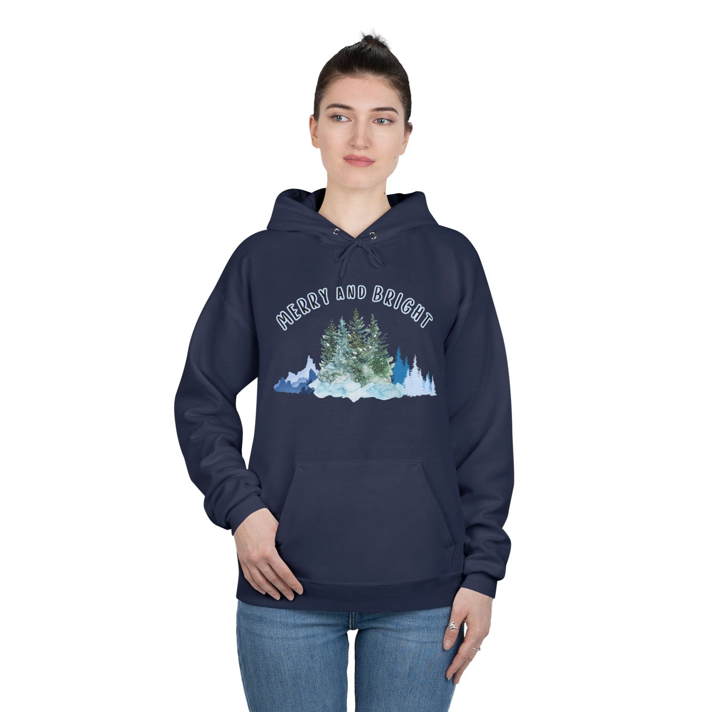 "Merry And Bright" Unisex EcoSmart® Pullover Hoodie Sweatshirt