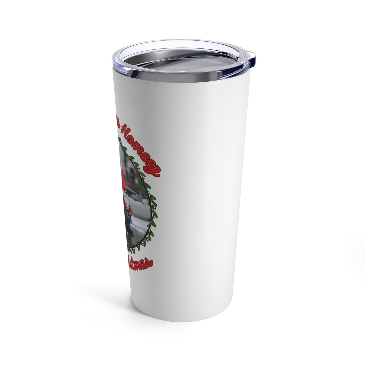 "Chillin With The Homeez-Merry Christmas" Stainless Steel, Double Wall 20 oz White Tumbler