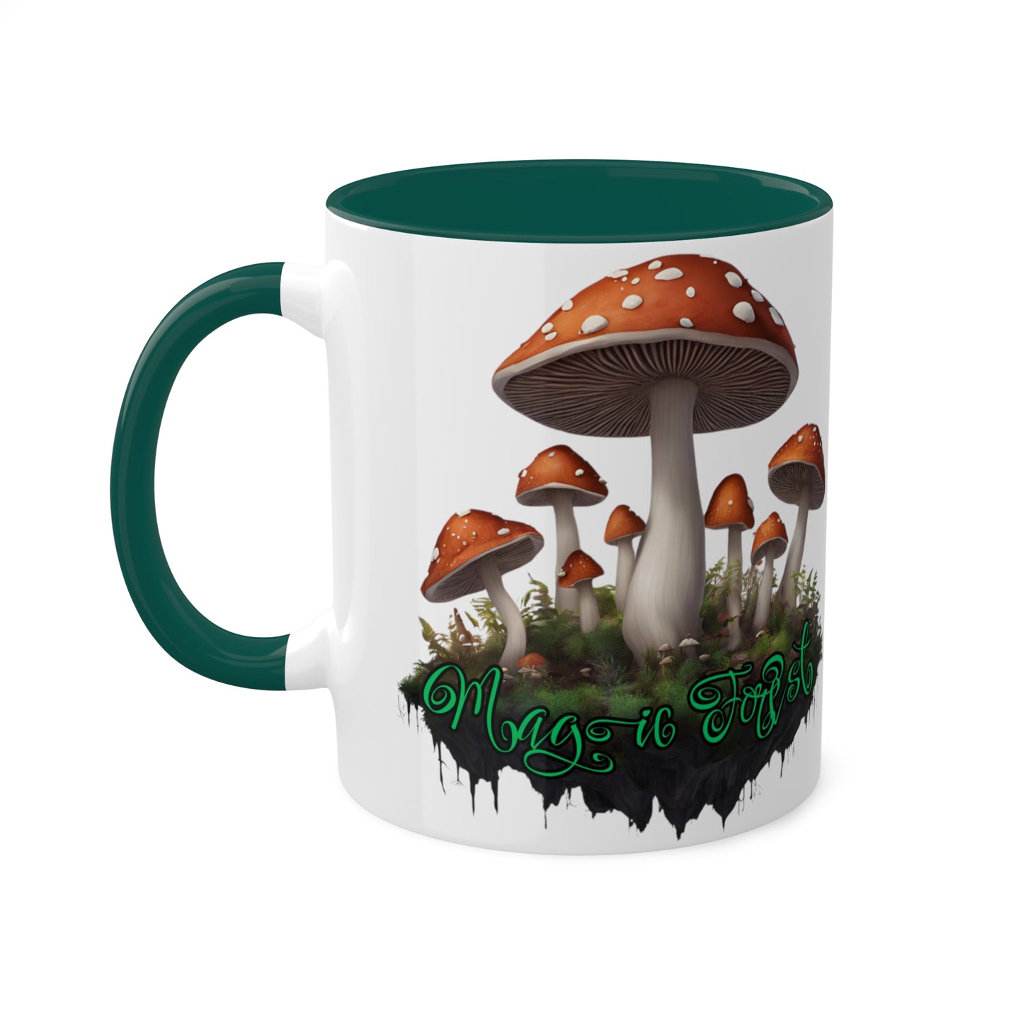"Floating Magic Forest" White with Colorful Accents, 11 oz Mug