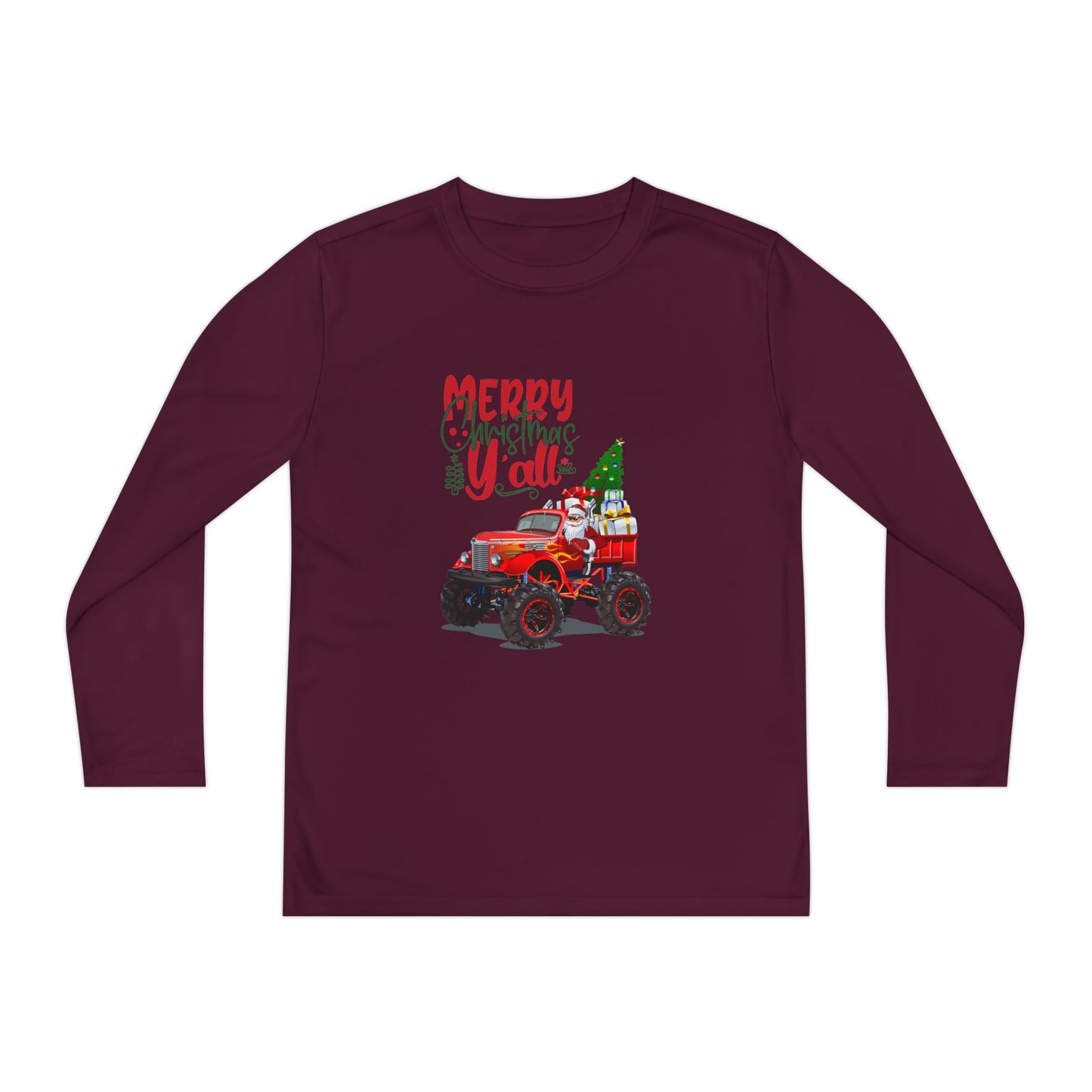 "Merry Christnas Y'all" Youth Long Sleeve Competitor Tee