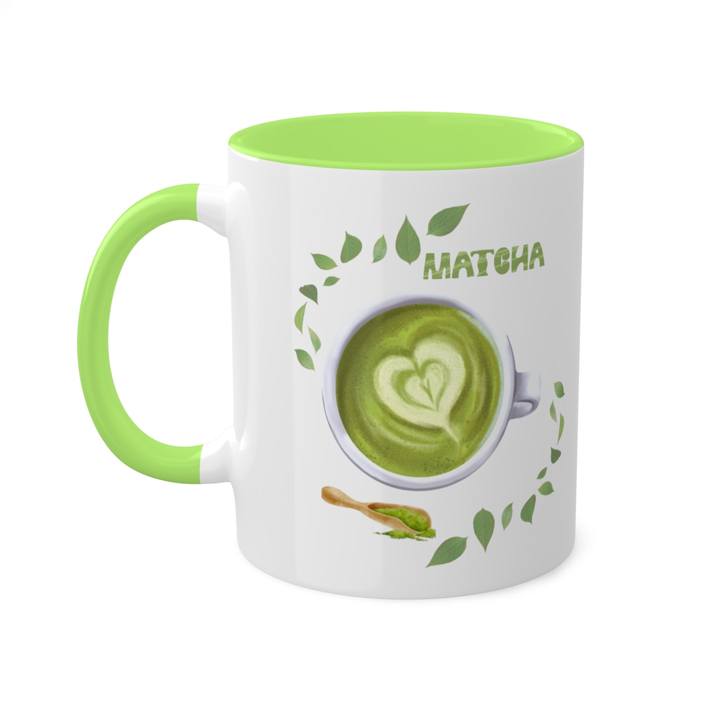 "Matcha Lover" Colorful Accent Mugs, 11 oz