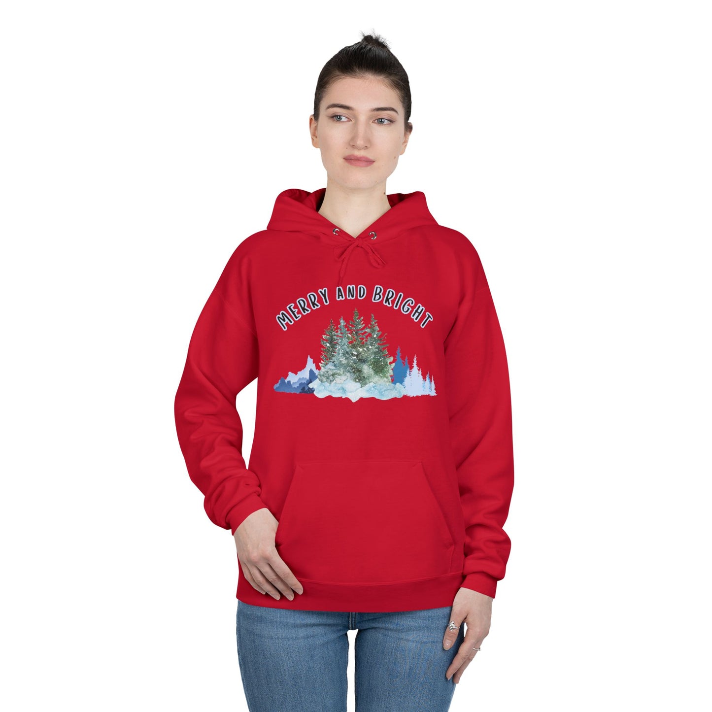 "Merry And Bright" Unisex EcoSmart® Pullover Hoodie Sweatshirt