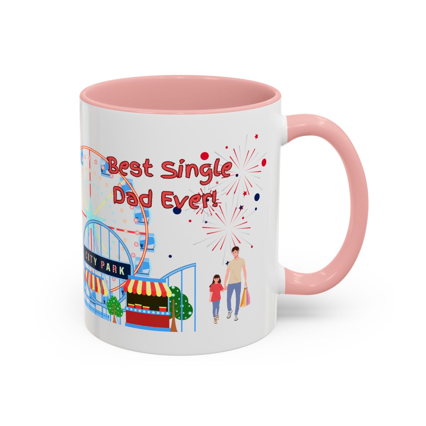 "Best Single Dad Ever", Carnival Design, Accent Coffee Mug (11 oz, 15 oz)