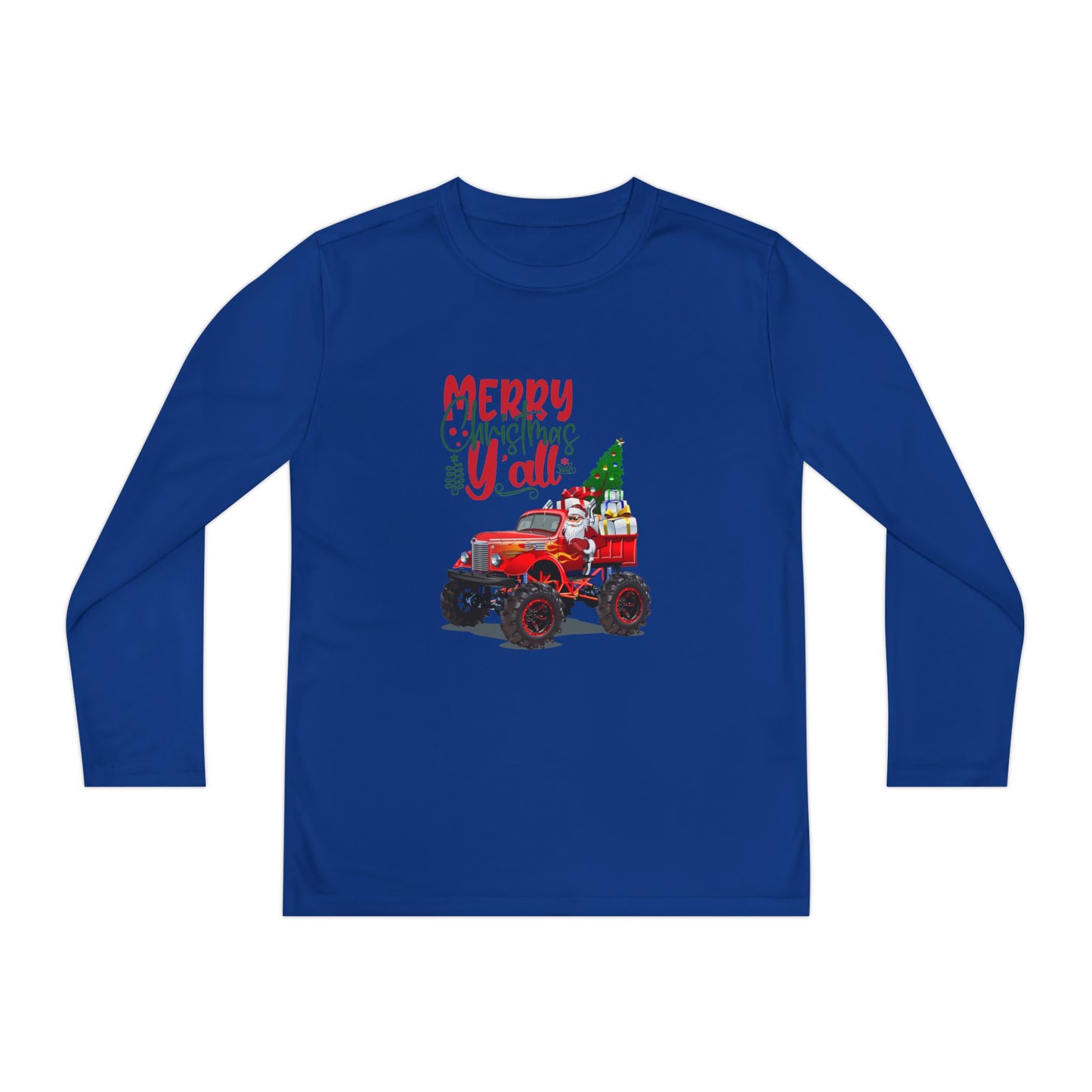 "Merry Christnas Y'all" Youth Long Sleeve Competitor Tee