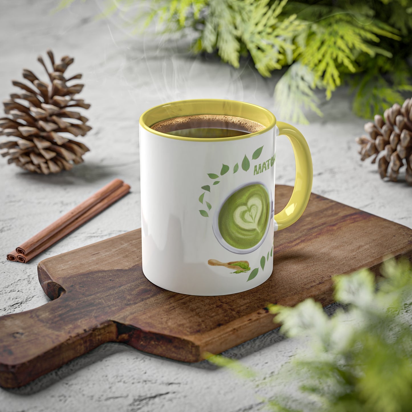 "Matcha Lover" Colorful Accent Mugs, 11 oz