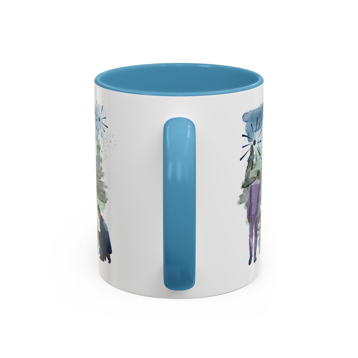 "Best Single Dad Ever" Retro Style Nature Setting, Accent Coffee Mug (11 oz, 15 oz)