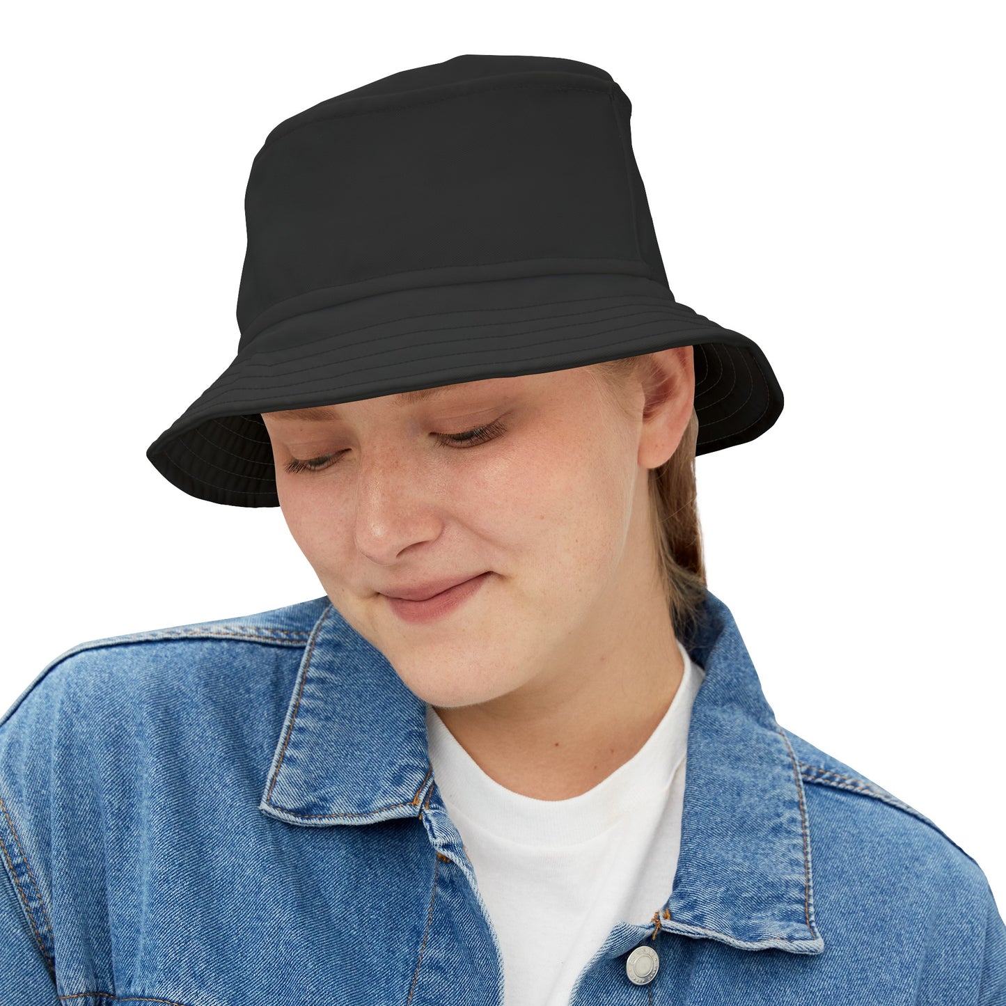 "French Quarter Drinking Team" Black Bucket Hat , With Black or White Stitching
