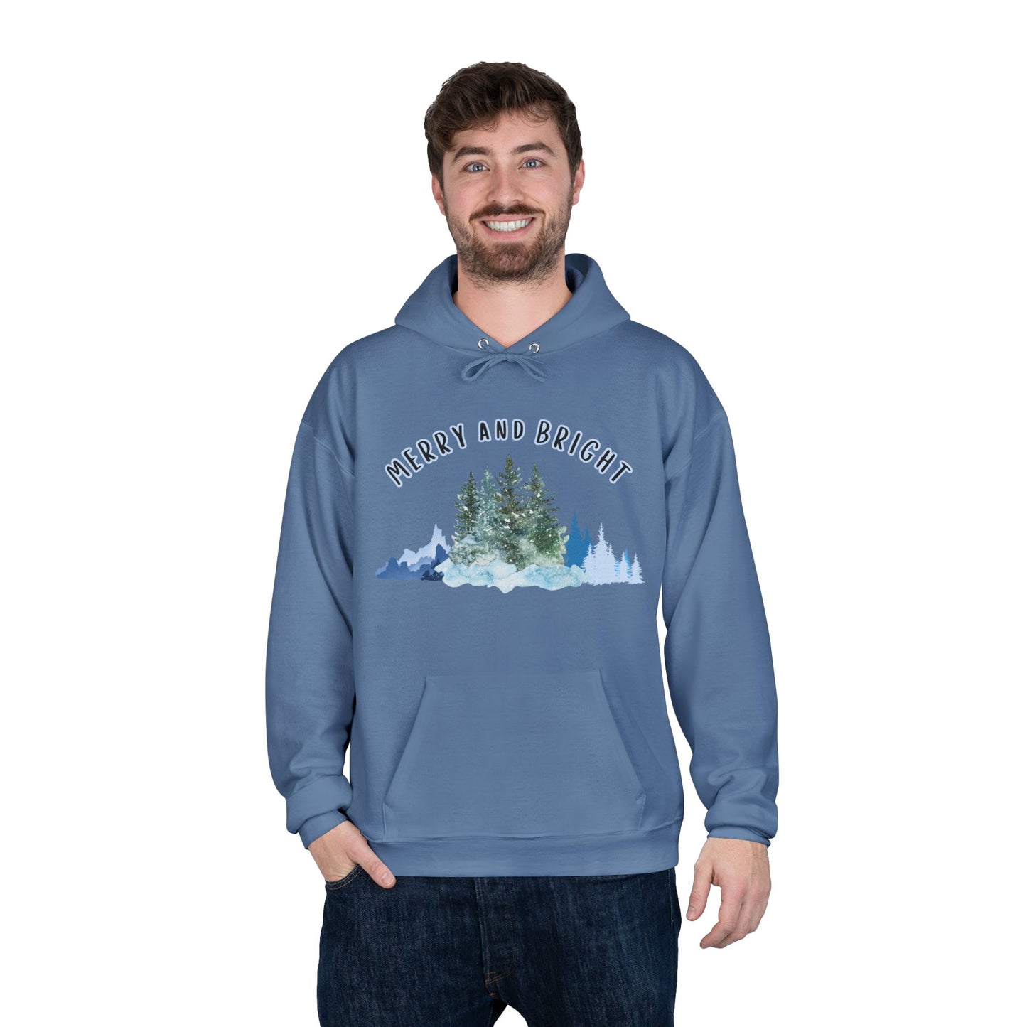 "Merry And Bright" Unisex EcoSmart® Pullover Hoodie Sweatshirt