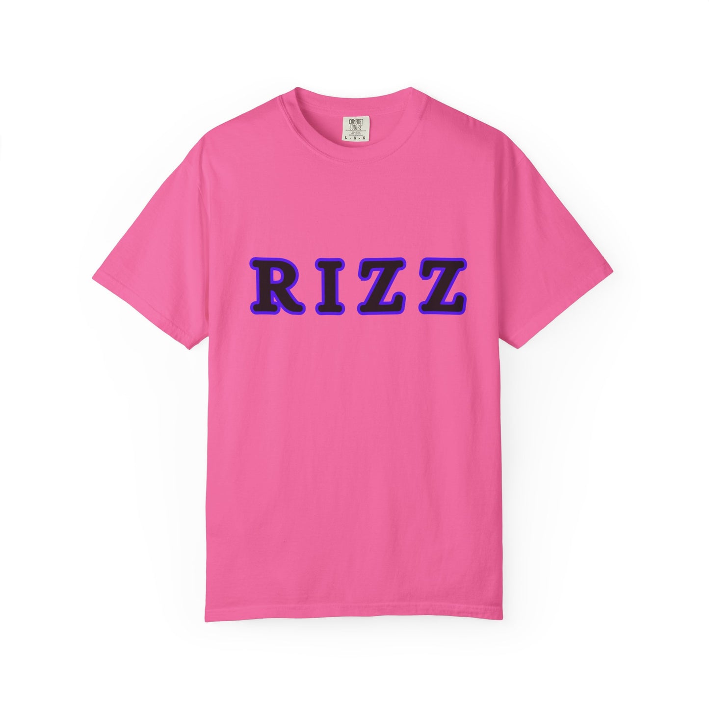"RIZZ" our custom designed Unisex T-shirt with front and back graphics. A Trendy Acronym Tee that is sure to get attention!